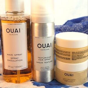 SOLD 4 Piece Ouai Wave Spray, Scalp Scrub, Texturizing Hairspray Bundle